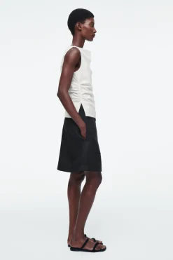 Sale COS A-LINE LINEN MINI SKIRT BLACK