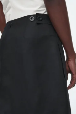Sale COS A-LINE LINEN MINI SKIRT BLACK