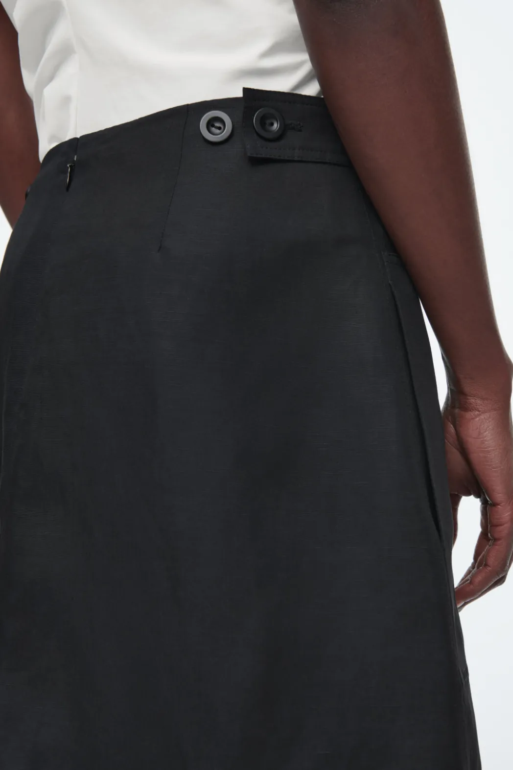 Sale COS A-LINE LINEN MINI SKIRT BLACK