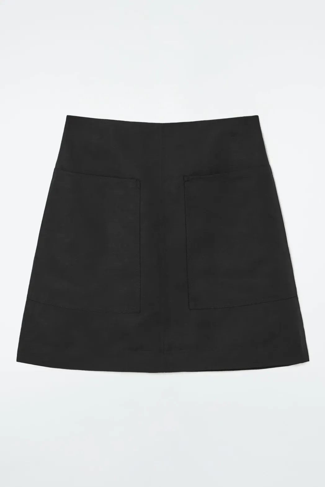 Sale COS A-LINE LINEN MINI SKIRT BLACK