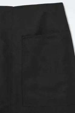 Sale COS A-LINE LINEN MINI SKIRT BLACK