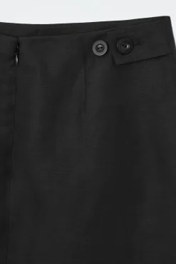 Sale COS A-LINE LINEN MINI SKIRT BLACK