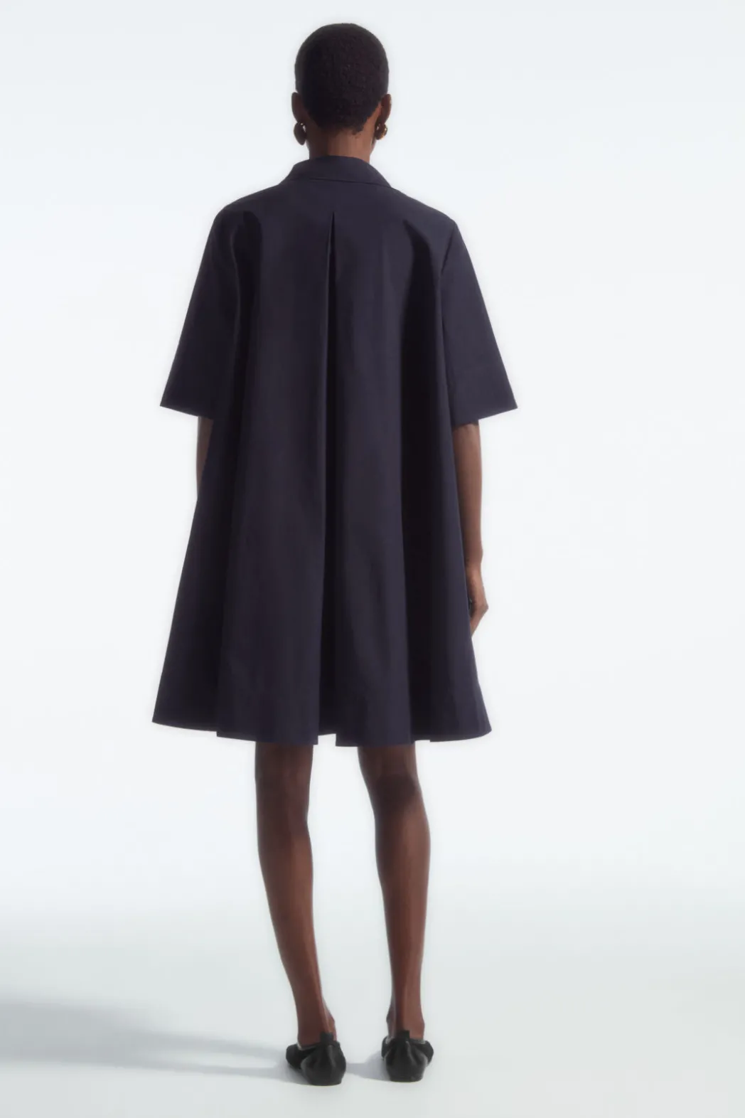 COS A-LINE MINI SHIRT DRESS NAVY