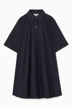 COS A-LINE MINI SHIRT DRESS NAVY