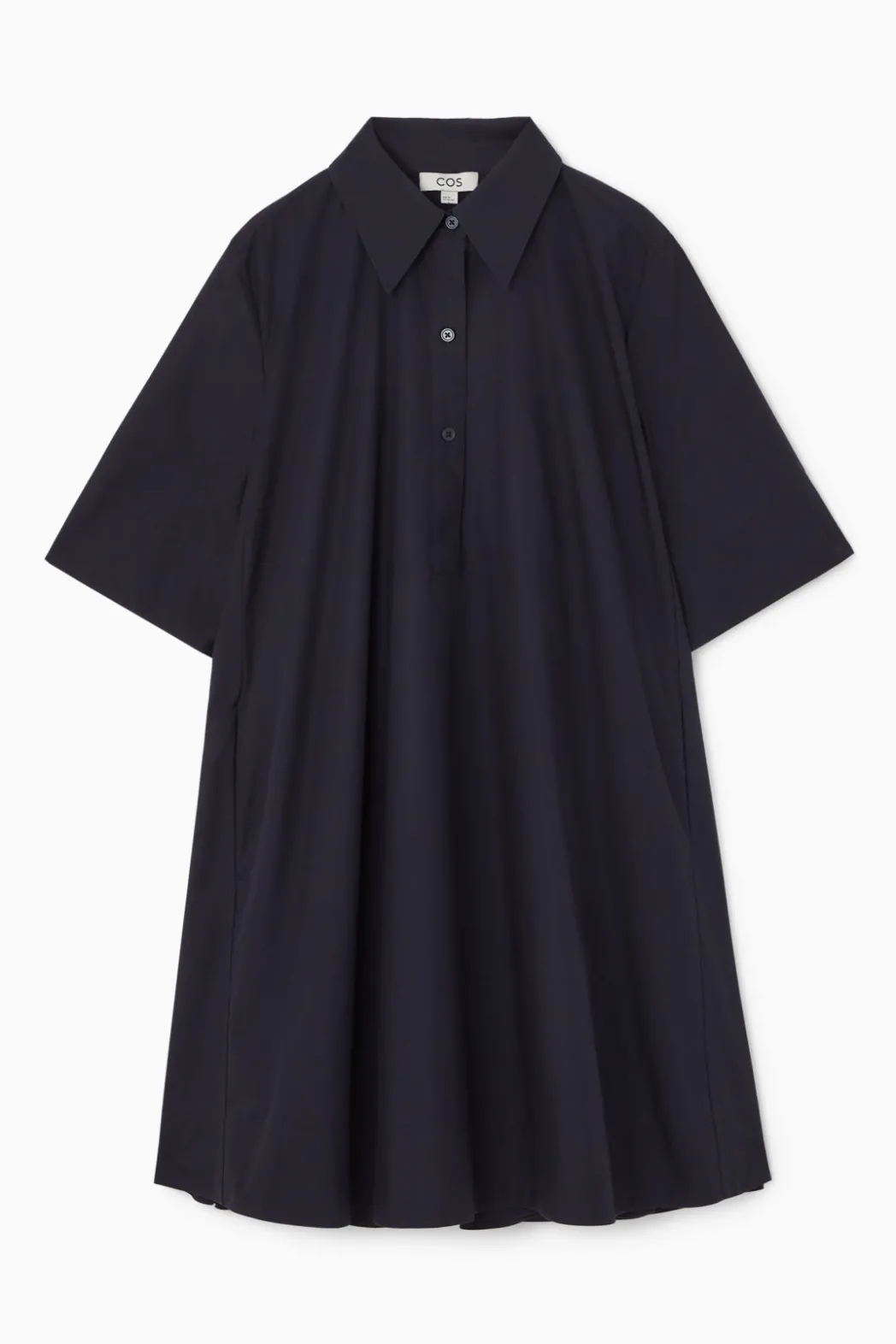 COS A-LINE MINI SHIRT DRESS NAVY