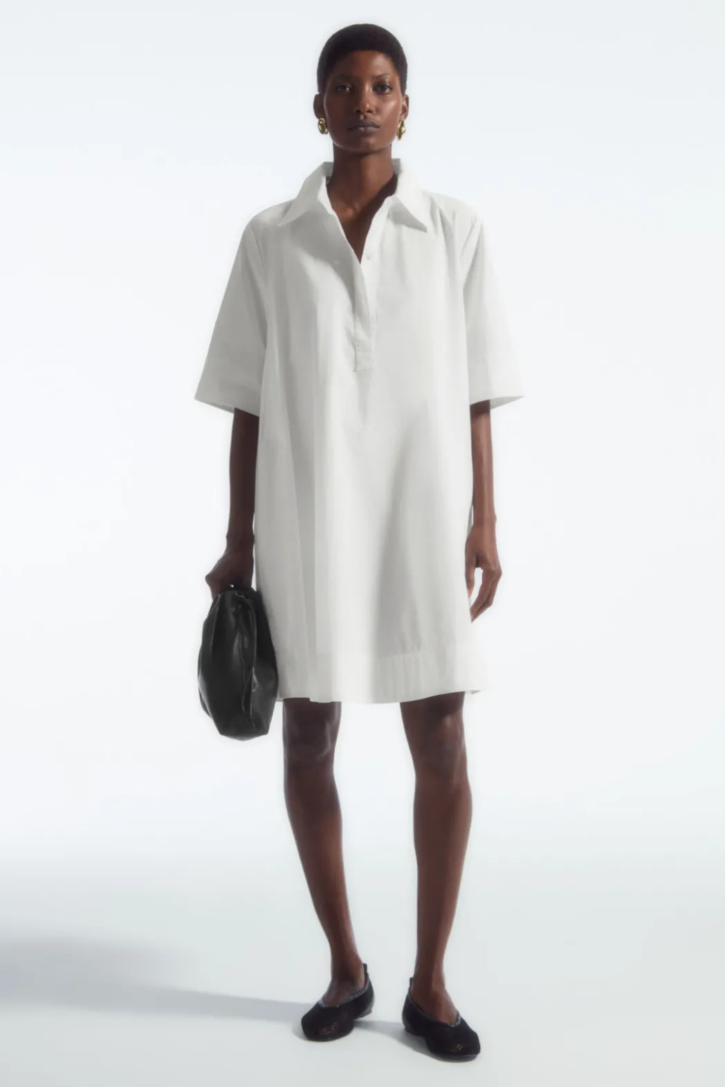 Clearance COS A-LINE MINI SHIRT DRESS WHITE
