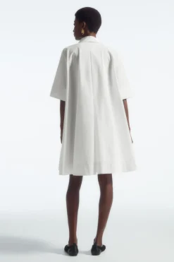 Clearance COS A-LINE MINI SHIRT DRESS WHITE