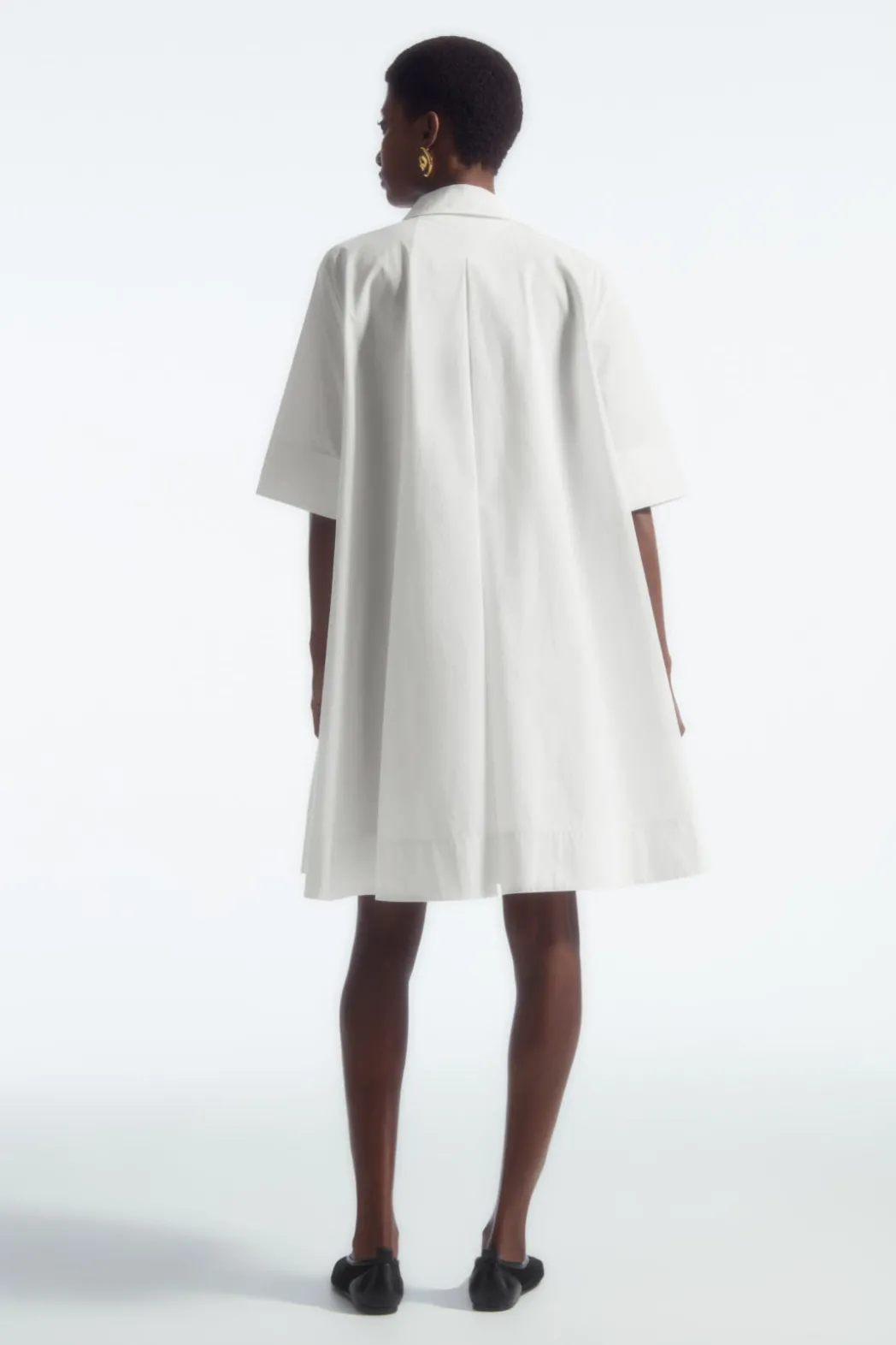 Clearance COS A-LINE MINI SHIRT DRESS WHITE