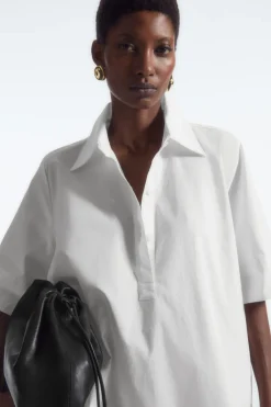 Clearance COS A-LINE MINI SHIRT DRESS WHITE
