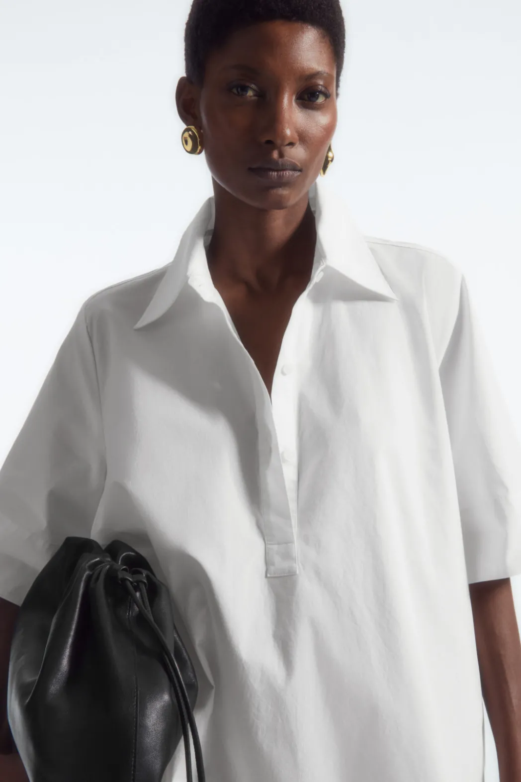Clearance COS A-LINE MINI SHIRT DRESS WHITE