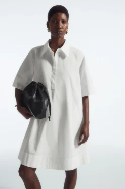 Clearance COS A-LINE MINI SHIRT DRESS WHITE