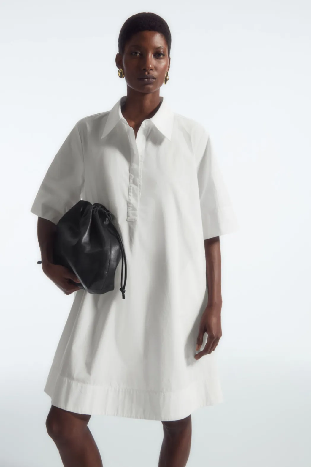 Clearance COS A-LINE MINI SHIRT DRESS WHITE