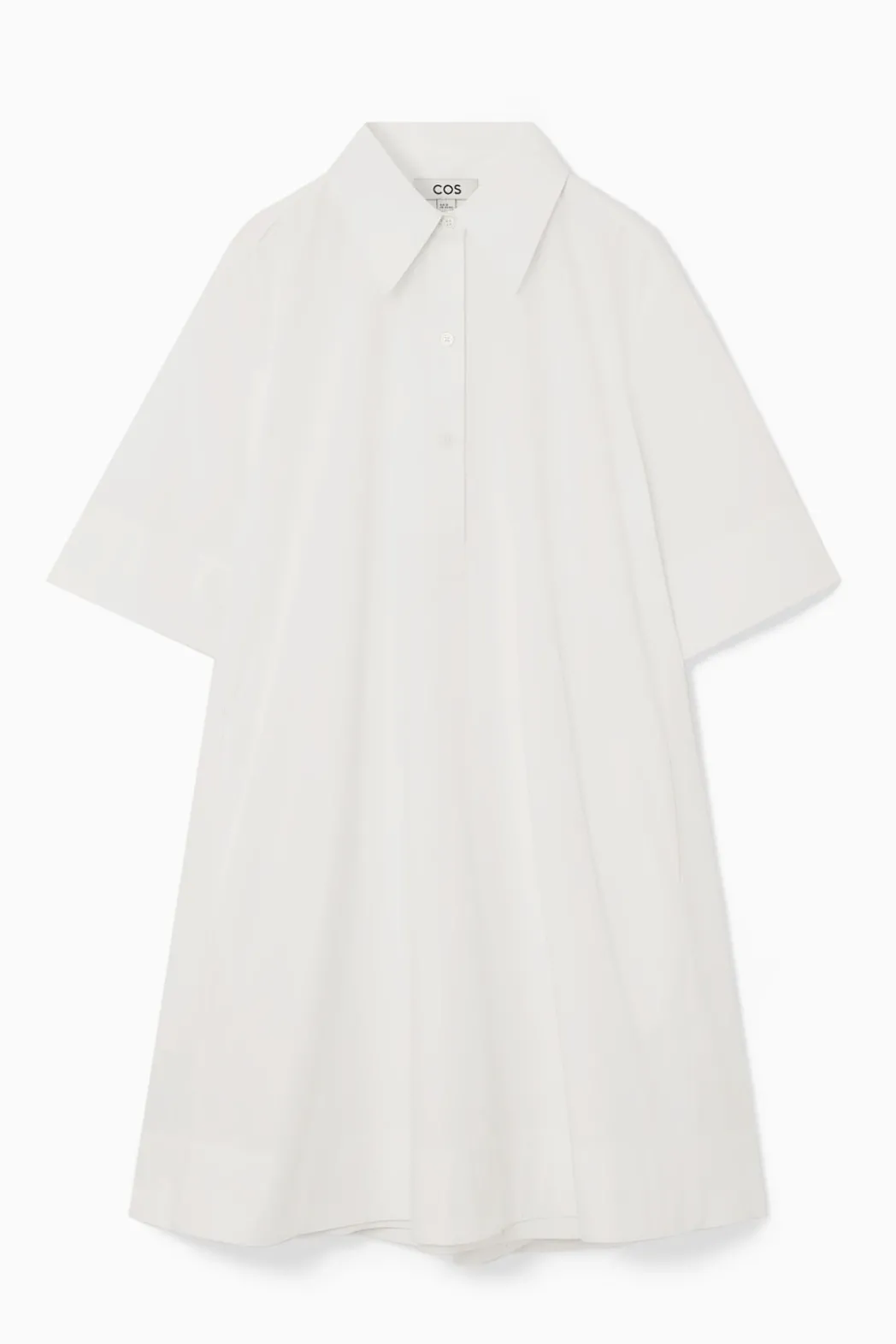 Clearance COS A-LINE MINI SHIRT DRESS WHITE