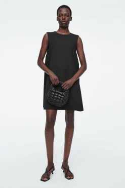 Clearance COS A-LINE SCUBA MINI DRESS BLACK