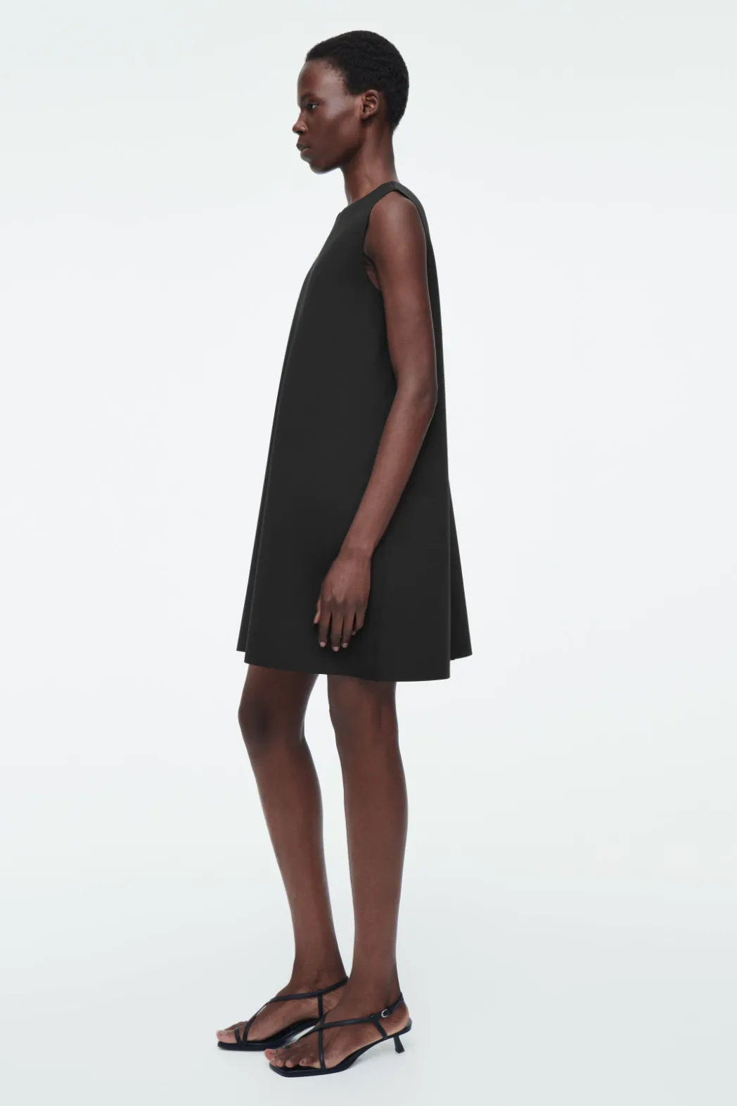 Clearance COS A-LINE SCUBA MINI DRESS BLACK