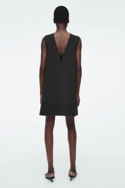 Clearance COS A-LINE SCUBA MINI DRESS BLACK