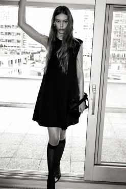 Clearance COS A-LINE SCUBA MINI DRESS BLACK