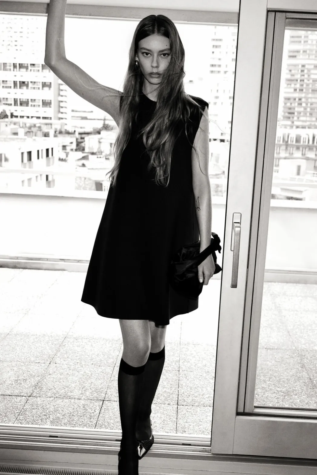 Clearance COS A-LINE SCUBA MINI DRESS BLACK