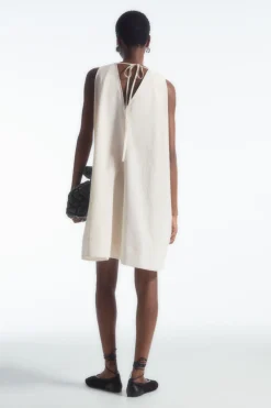 Discount COS A-LINE SLEEVELESS MINI DRESS WHITE