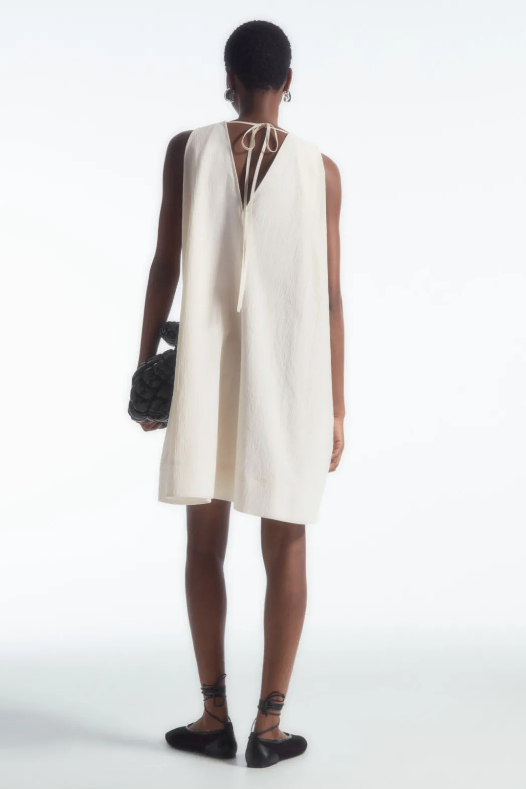 Discount COS A-LINE SLEEVELESS MINI DRESS WHITE