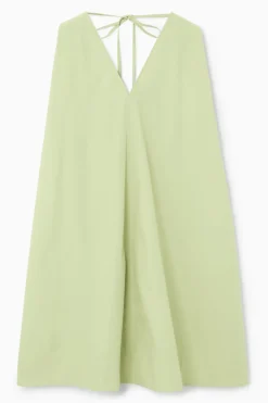 Online COS A-LINE SLEEVELESS MINI DRESS GREEN
