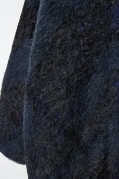 COS ALPACA-BLEND JACQUARD CARDIGAN BLUE