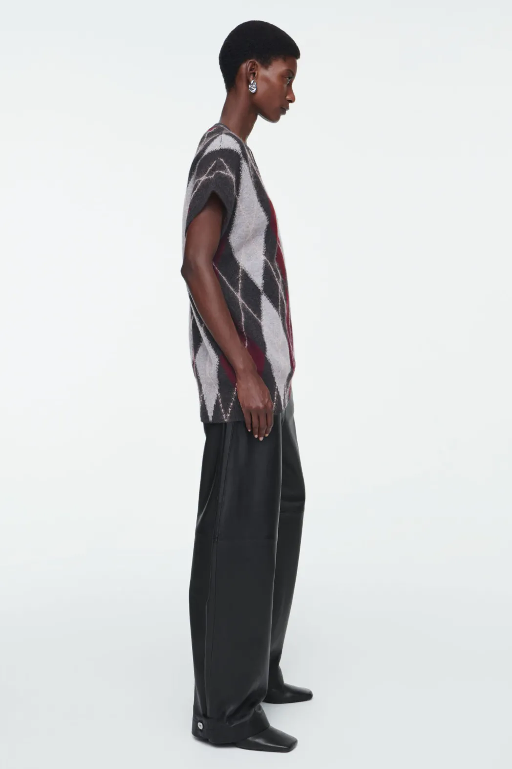 Hot COS ARGYLE WOOL TANK GRAY / ARGYLE