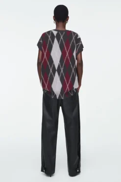 Hot COS ARGYLE WOOL TANK GRAY / ARGYLE