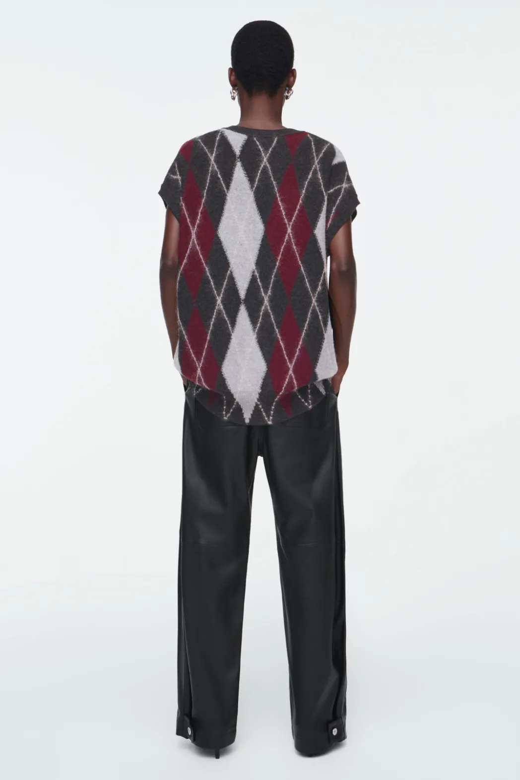 Hot COS ARGYLE WOOL TANK GRAY / ARGYLE