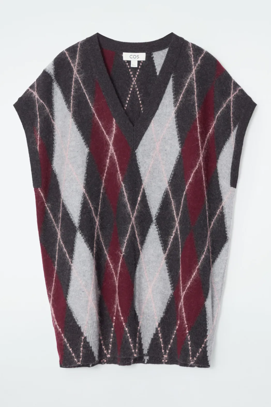Hot COS ARGYLE WOOL TANK GRAY / ARGYLE