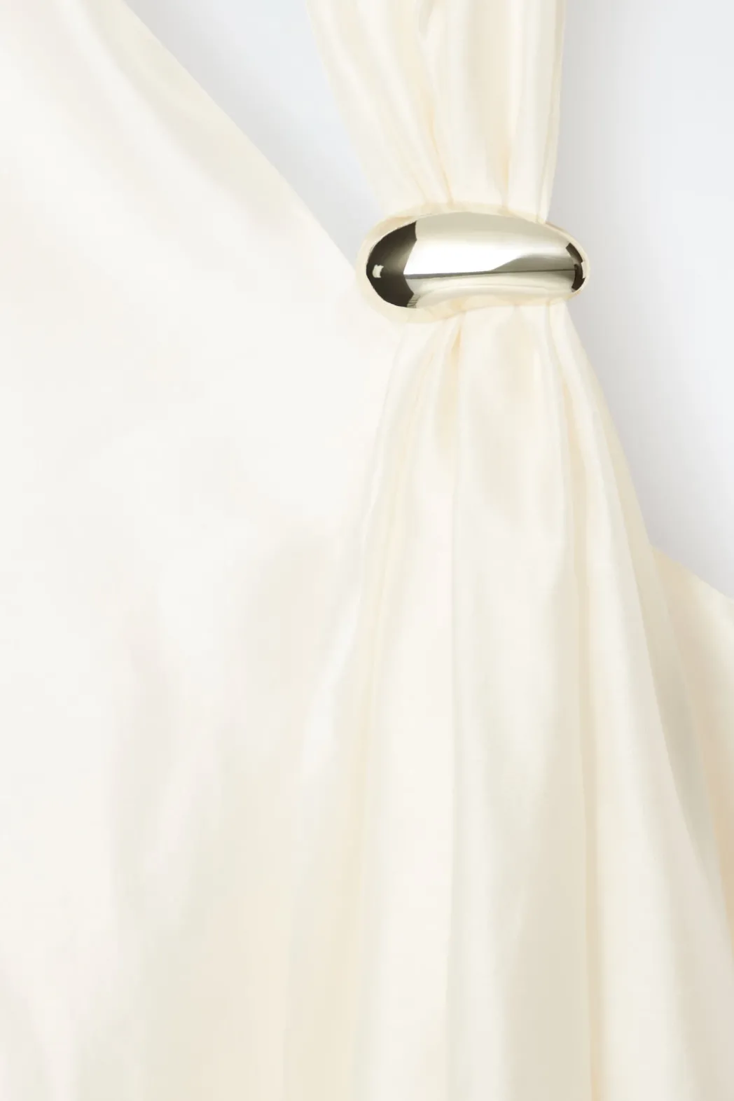 New COS ASYMMETRIC BROOCH-DETAIL BLOUSE IVORY
