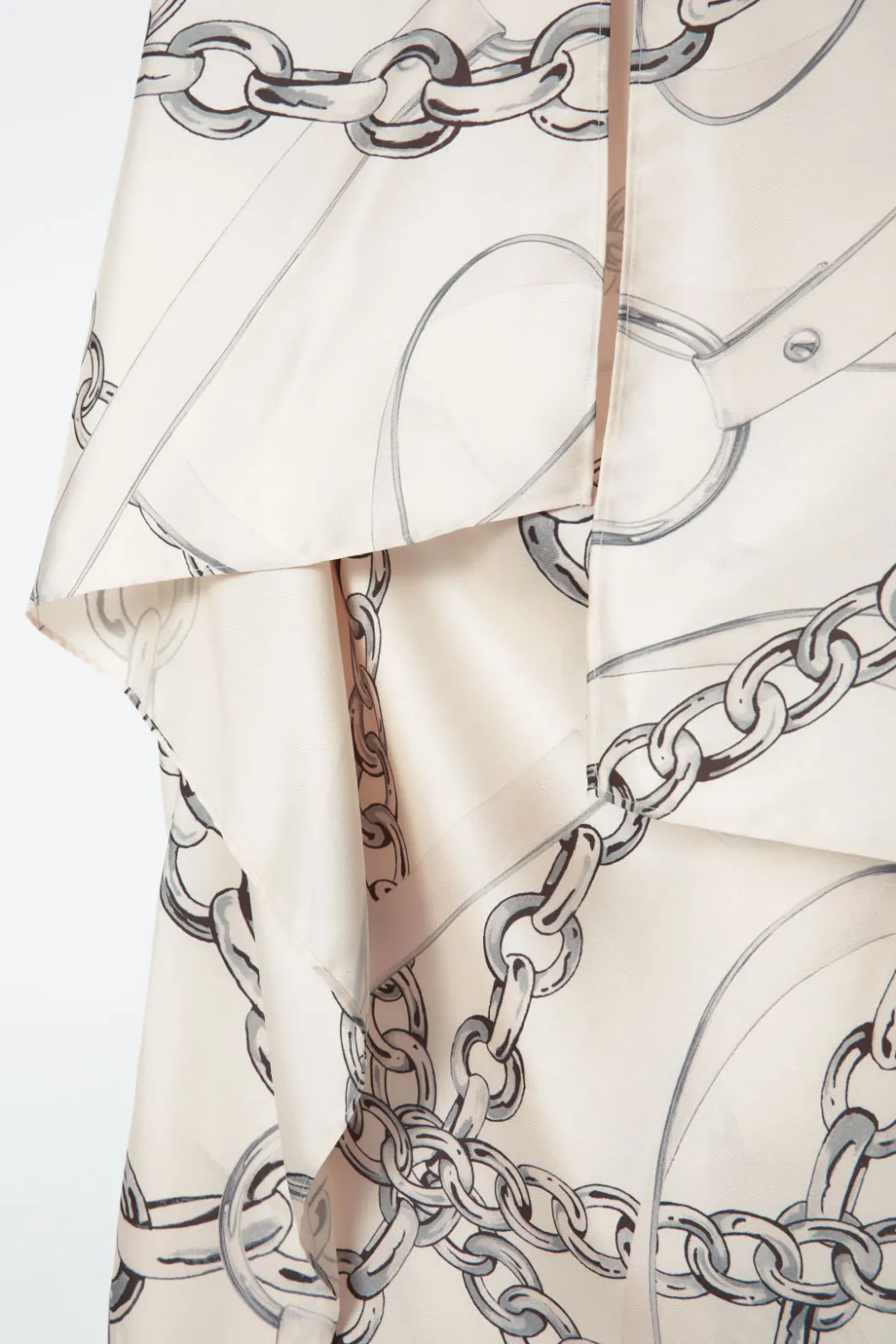 Clearance COS ASYMMETRIC CHAIN-PRINT MIDI DRESS WHITE / PRINTED