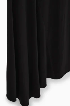 Online COS ASYMMETRIC COWL-NECK MAXI DRESS BLACK