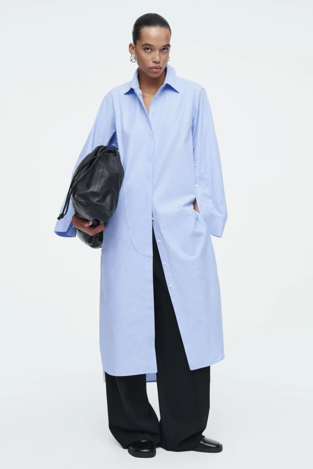Clearance COS ASYMMETRIC DECONSTRUCTED SHIRT DRESS LIGHT BLUE