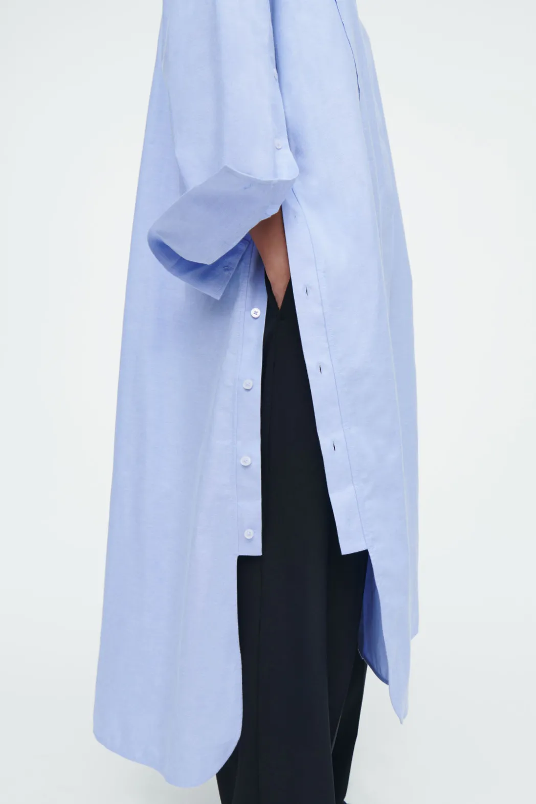 Clearance COS ASYMMETRIC DECONSTRUCTED SHIRT DRESS LIGHT BLUE