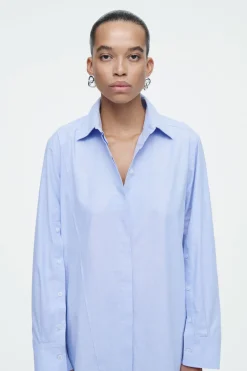 Clearance COS ASYMMETRIC DECONSTRUCTED SHIRT DRESS LIGHT BLUE