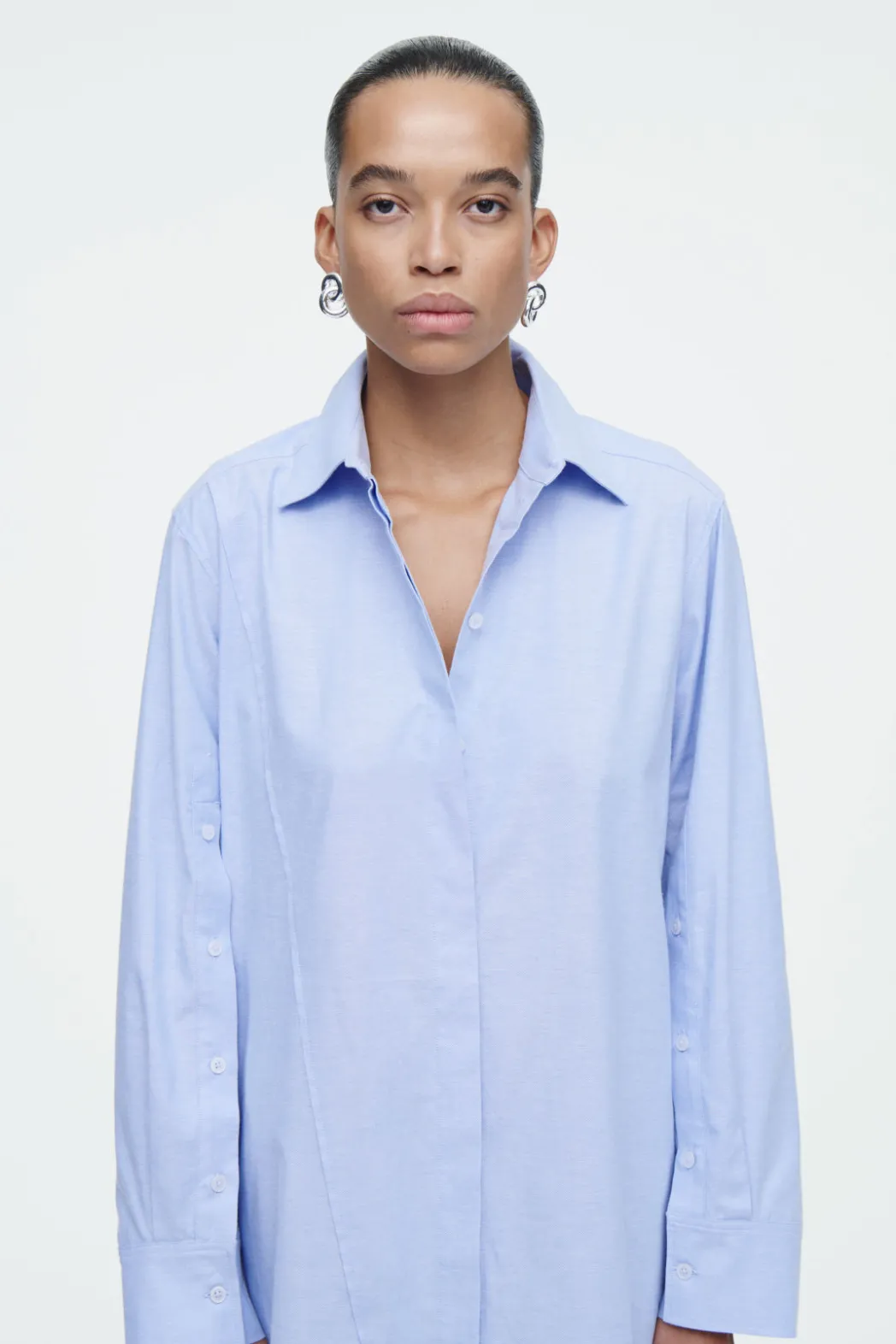 Clearance COS ASYMMETRIC DECONSTRUCTED SHIRT DRESS LIGHT BLUE