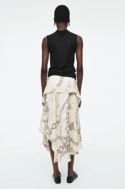 New COS ASYMMETRIC DRAPED SKIRT WHITE
