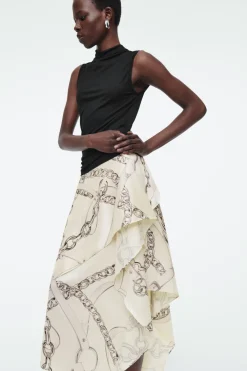 New COS ASYMMETRIC DRAPED SKIRT WHITE