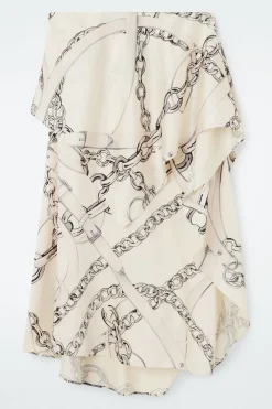 New COS ASYMMETRIC DRAPED SKIRT WHITE