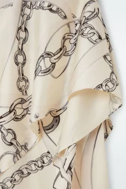 New COS ASYMMETRIC DRAPED SKIRT WHITE