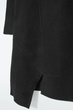 Outlet COS ASYMMETRIC MERINO WOOL DRESS BLACK
