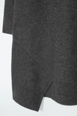 New COS ASYMMETRIC MERINO WOOL DRESS DARK GRAY