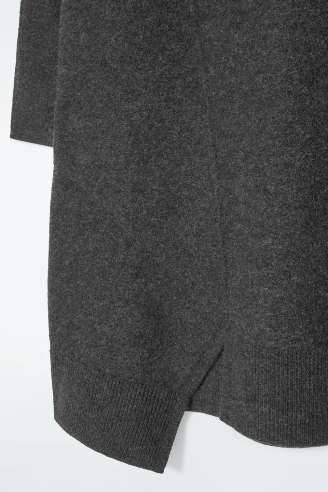 New COS ASYMMETRIC MERINO WOOL DRESS DARK GRAY