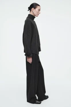 Clearance COS ASYMMETRIC MERINO WOOL SWEATER DARK GRAY
