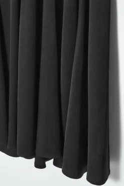 Discount COS ASYMMETRIC TWIST-PANEL MIDI DRESS BLACK