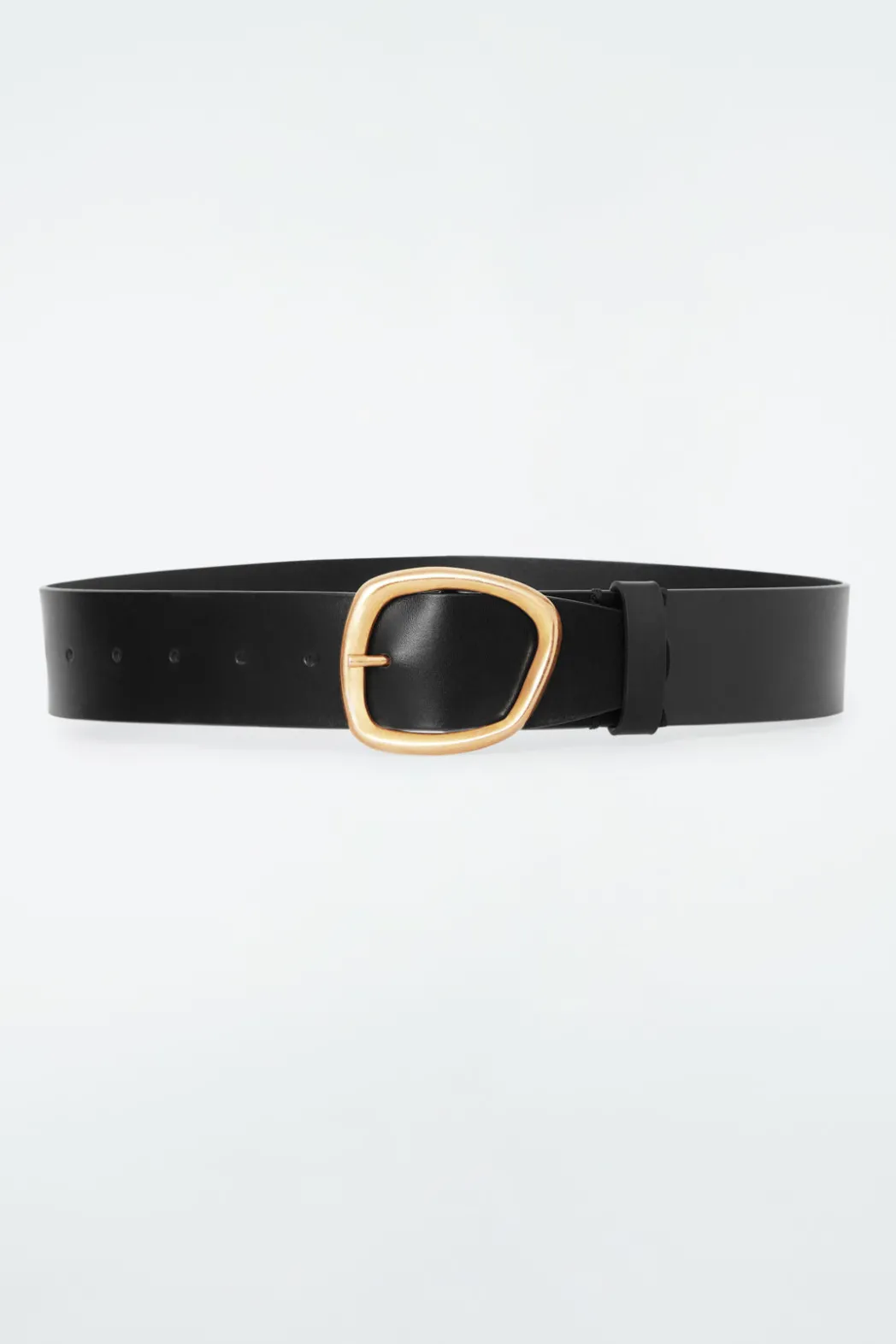 Sale COS ASYMMETRIC-BUCKLE LEATHER BELT BLACK