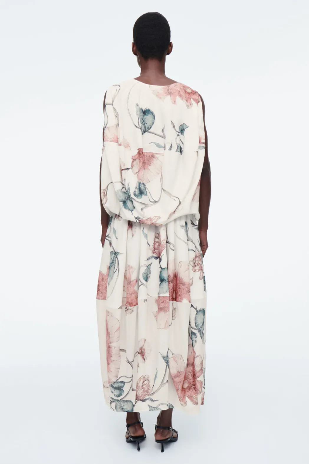 Clearance COS BALLOON MIDI SKIRT WHITE / FLORAL