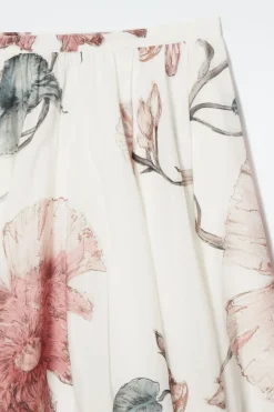 Clearance COS BALLOON MIDI SKIRT WHITE / FLORAL