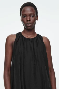 Online COS BALLOON MINI DRESS BLACK